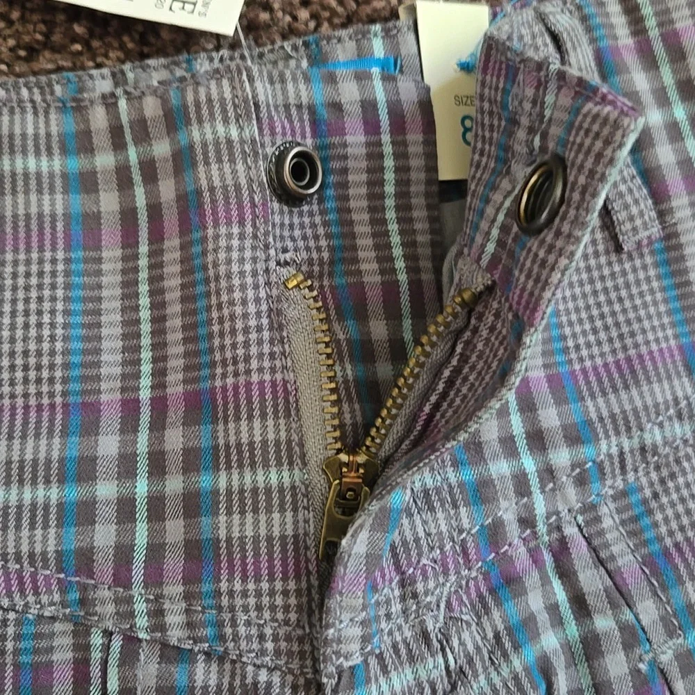NEW The Children's Place Gray Purple Paid Skort 8